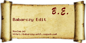 Babarczy Edit névjegykártya