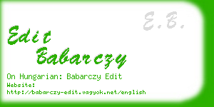 edit babarczy business card